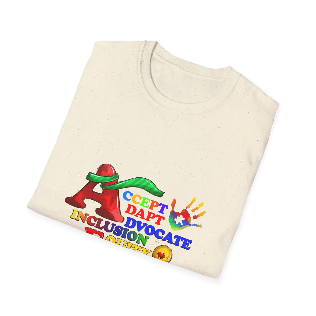 Autism Acceptance Rainbow T-Shirt — "Accept, Adapt, Advocate" Inclusion Tee