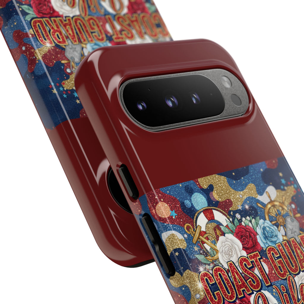 Coast Guard Wife Tough Phone Case — Patriotic Anchor & Lifebuoy Design
