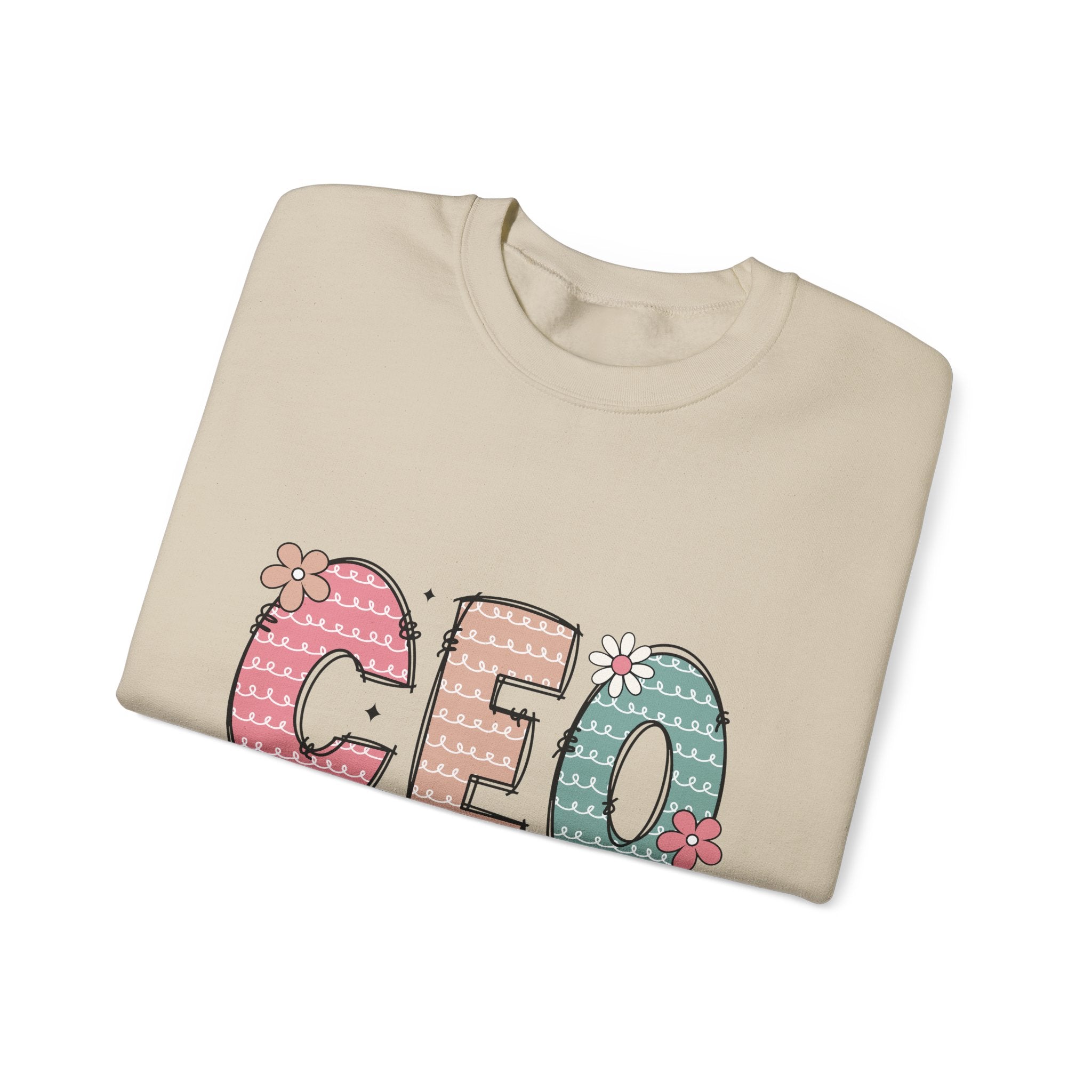 CEO of the House Crewneck Sweatshirt — Cute Floral Mom/Household Manager Pullover