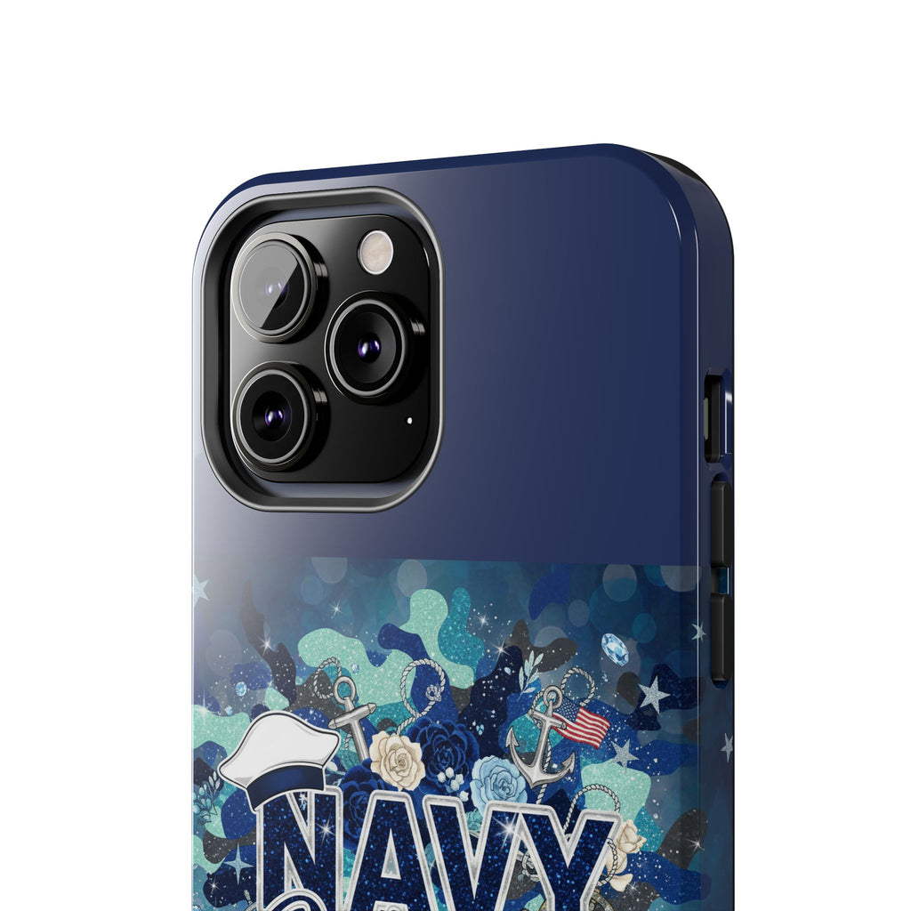 Navy Wife Tough Phone Case — Military Camouflage Protective Phone Cover, Perfect Gift for Navy Spouses