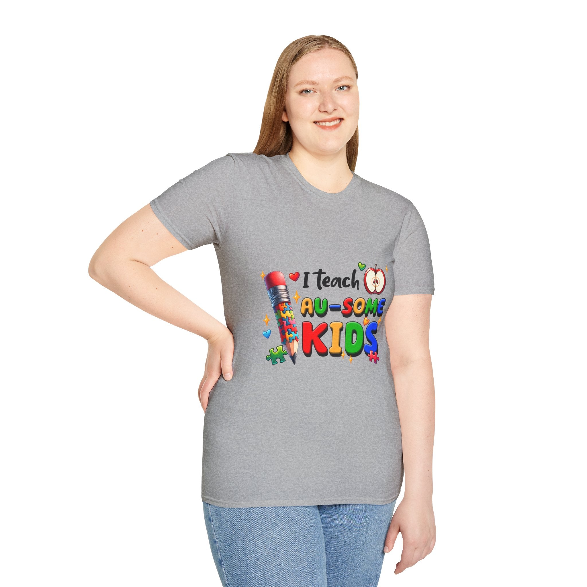 Teacher T-Shirt — "I Teach AU-SOME Kids" Colorful Autism Awareness Tee