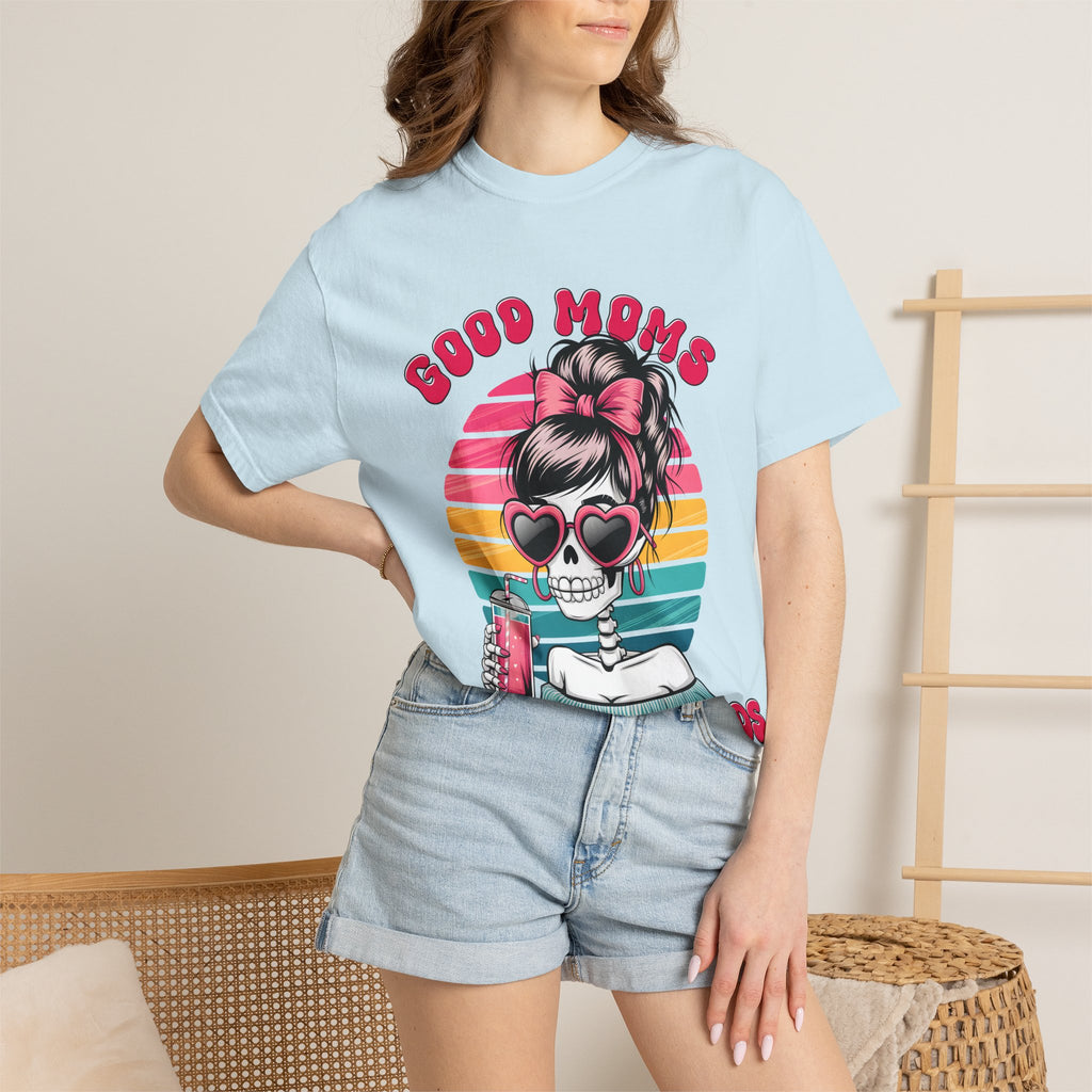 Graphic T-Shirt — "Good Moms Say Bad Words" Retro Skull Mom Tee