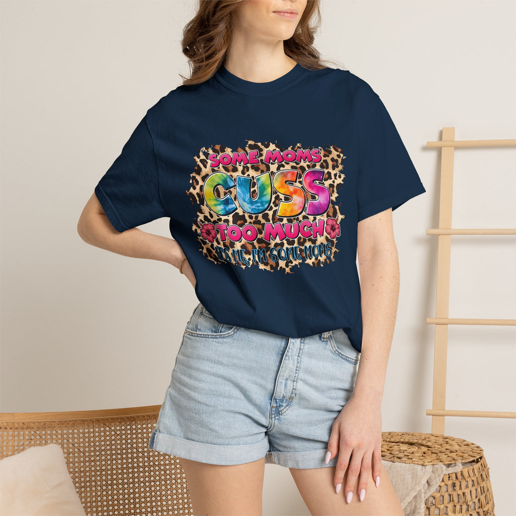 Graphic T-Shirt — "Some Moms Guess Too Much" Colorful Leopard Print