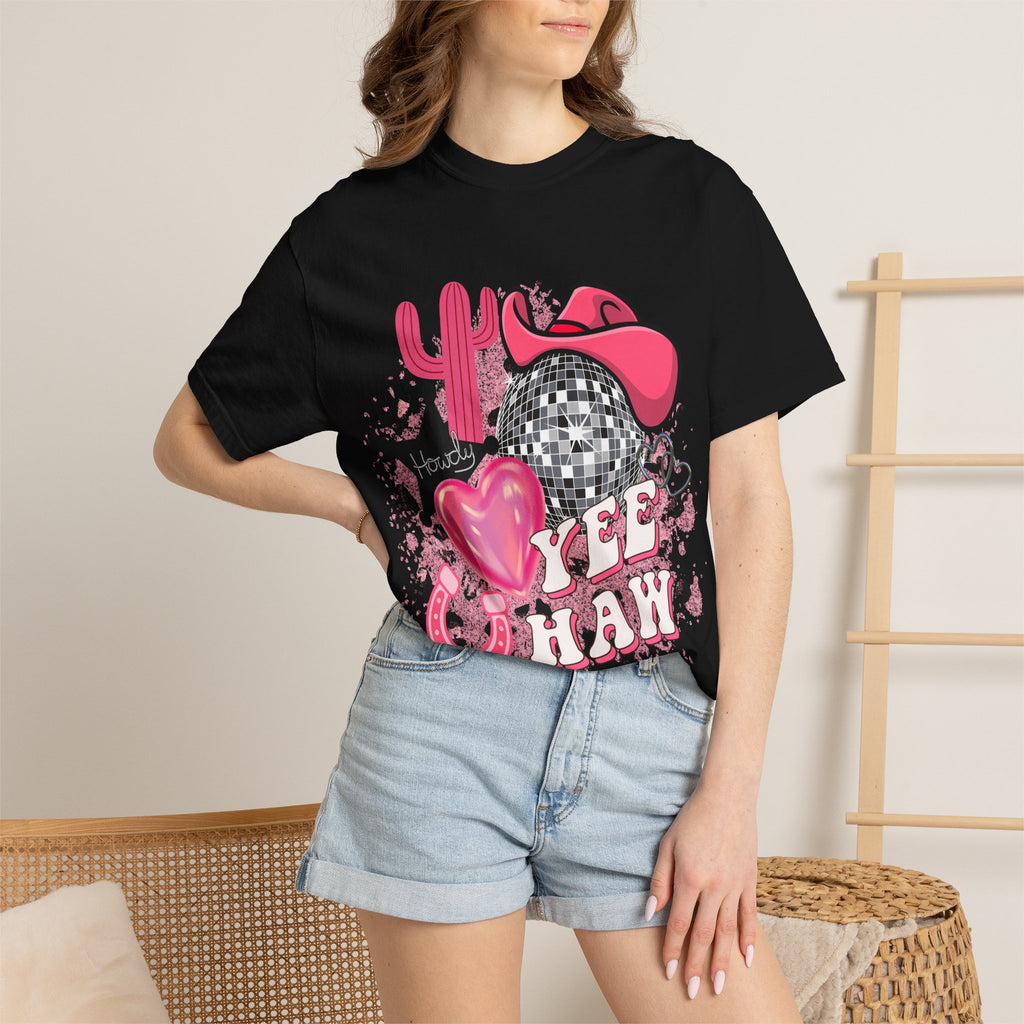 Yee Haw Pink Cowboy Graphic T-Shirt