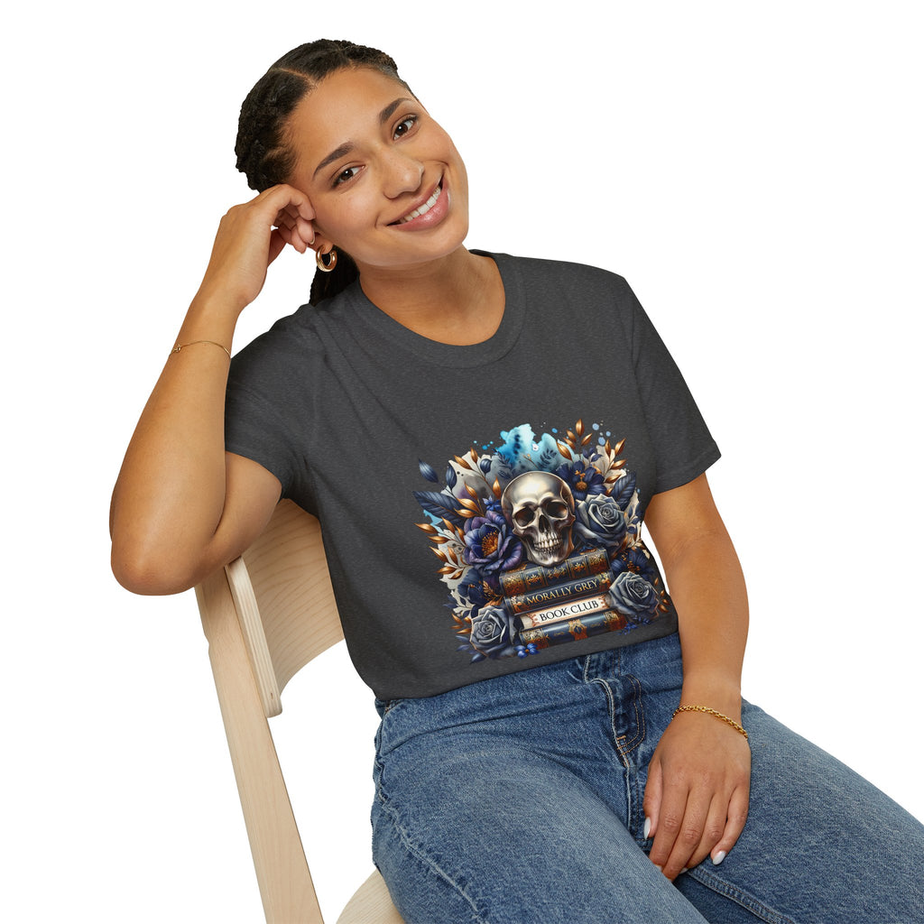 Skull & Roses Book Club T-Shirt — Gothic Literary Graphic Tee