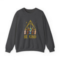 Be Kind Crewneck Sweatshirt – Inclusive Hands & Golden Emblem