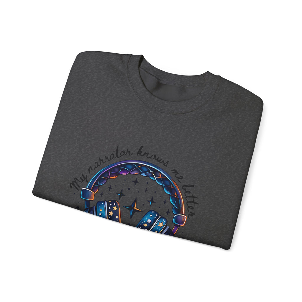 Sweatshirt — “My Navigator Knows Me Better Than My Therapist” Cosmic Headphones Crewneck