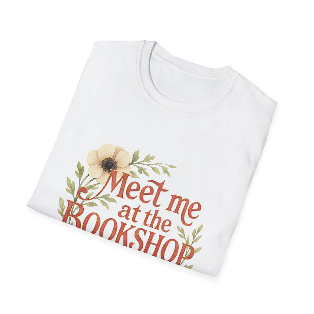Bookshop T-Shirt — "Meet Me at the Bookshop" Floral Reader Tee