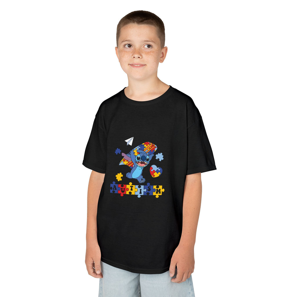 Kids Tee — Colorful Autism Puzzle Heart Design (Autism Awareness)