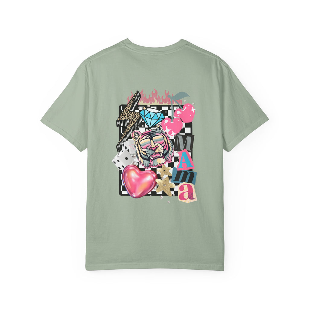 Mama Graphic T-Shirt — "Blessed Mama" Colorful Pop Art Floral Heart Tee