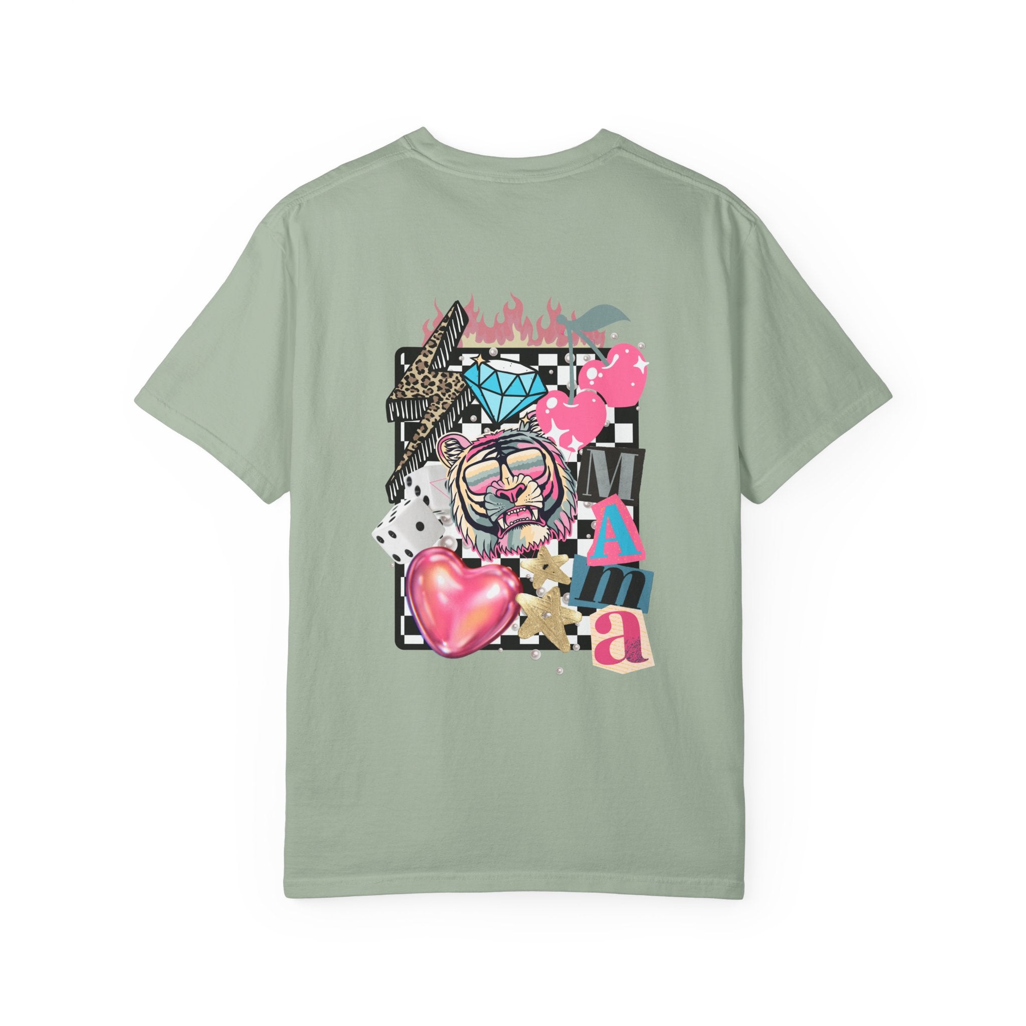 Mama Graphic T-Shirt — "Blessed Mama" Colorful Pop Art Floral Heart Tee