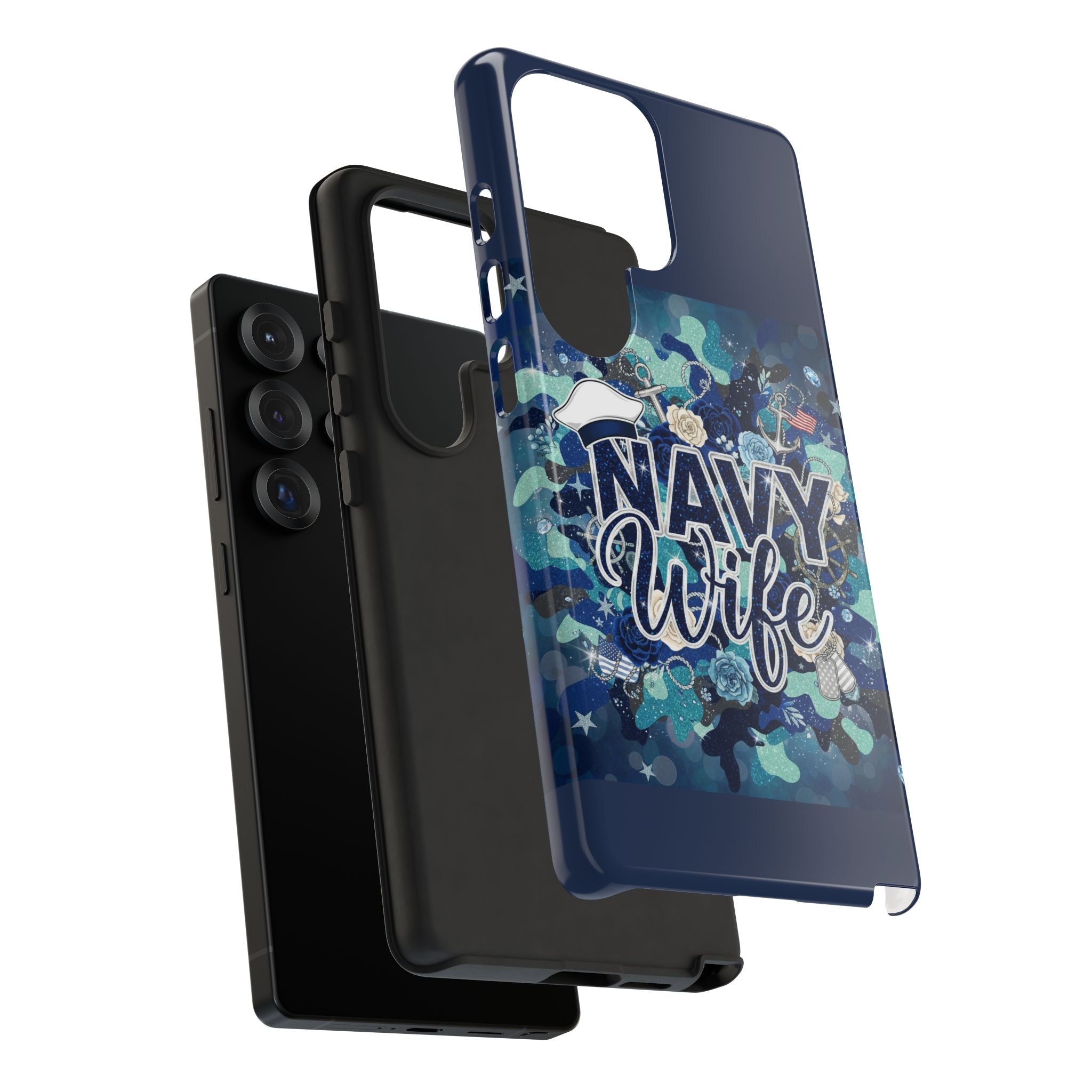 Navy Wife Tough Phone Case — Camouflage Military Tribute Protective Cover