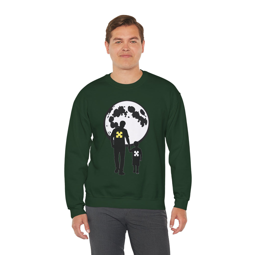 Crewneck Sweatshirt – Moonlit Parent & Child Silhouette Graphic