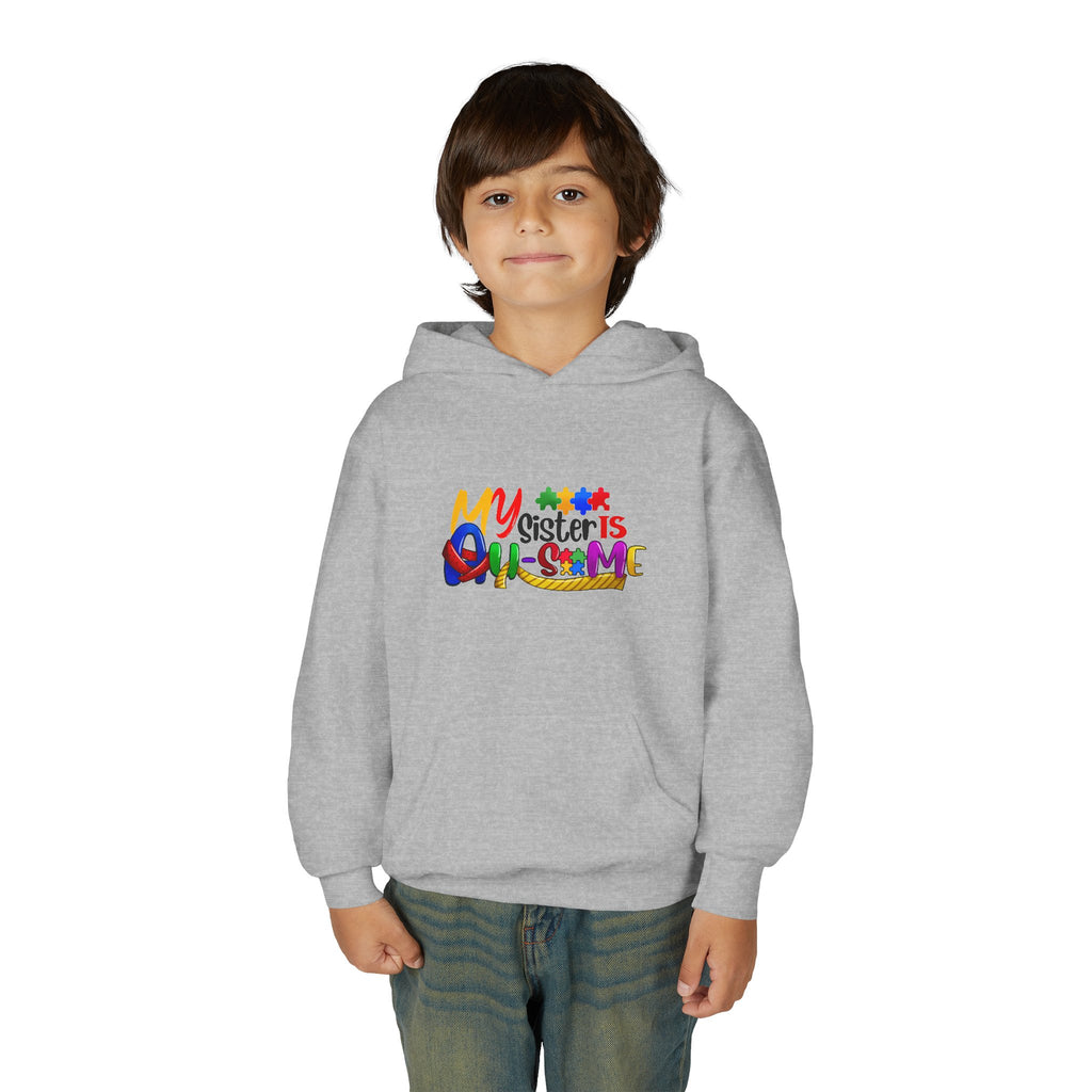 Youth Hoodie — "My Sister is Awesome" Colorful Kids Pullover