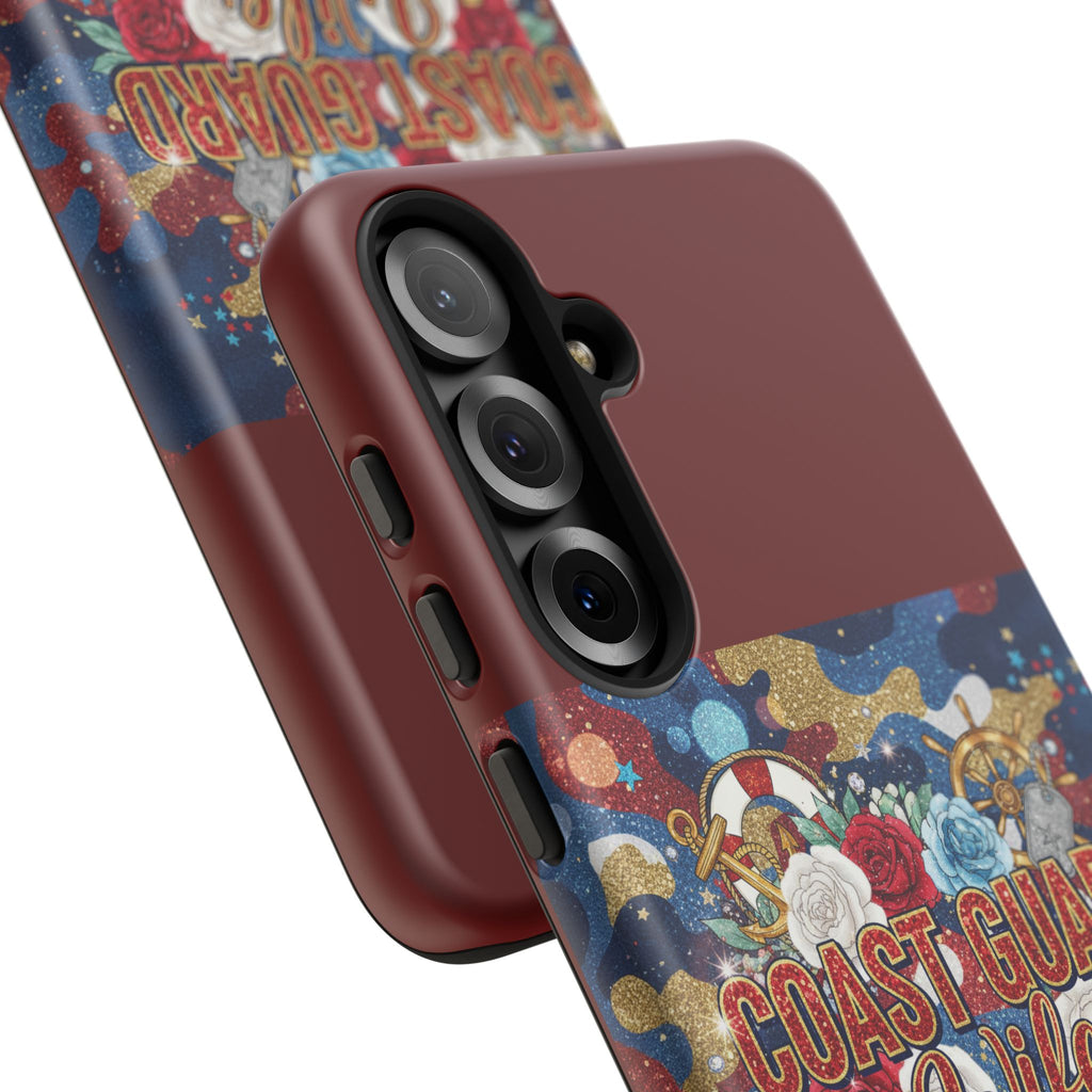 Coast Guard Wife Tough Phone Case — Patriotic Anchor & Lifebuoy Design