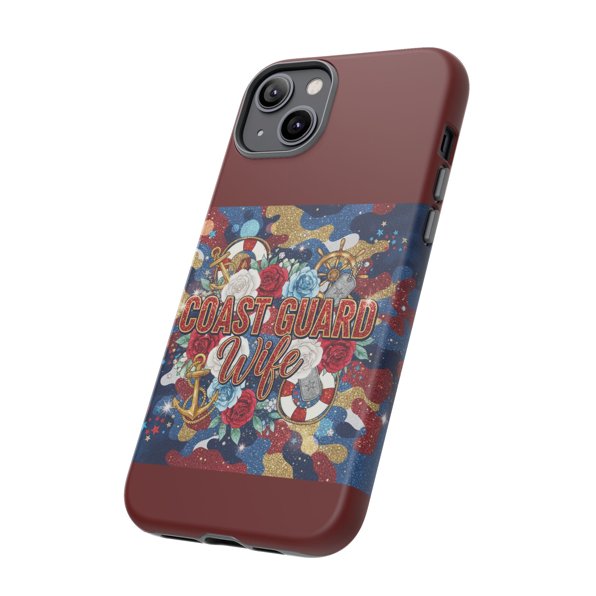 Coast Guard Wife Tough Phone Case — Patriotic Anchor & Lifebuoy Design