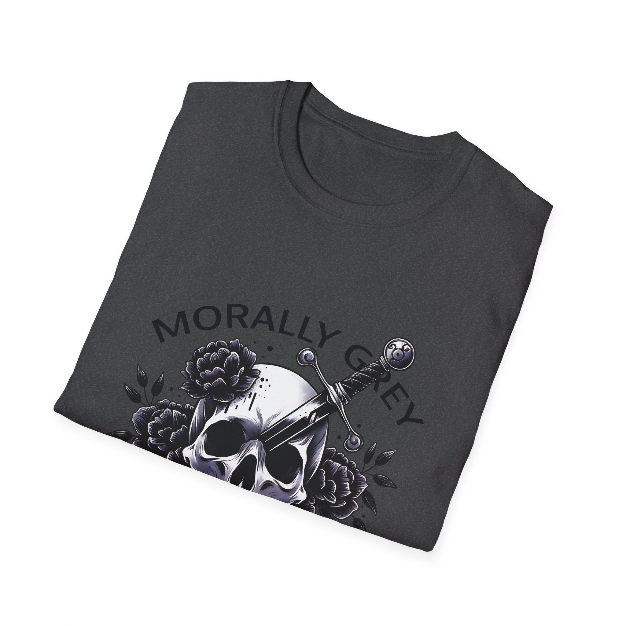 Morally Grey Book Club T-Shirt — Skull, Dagger & Roses Literary Tee