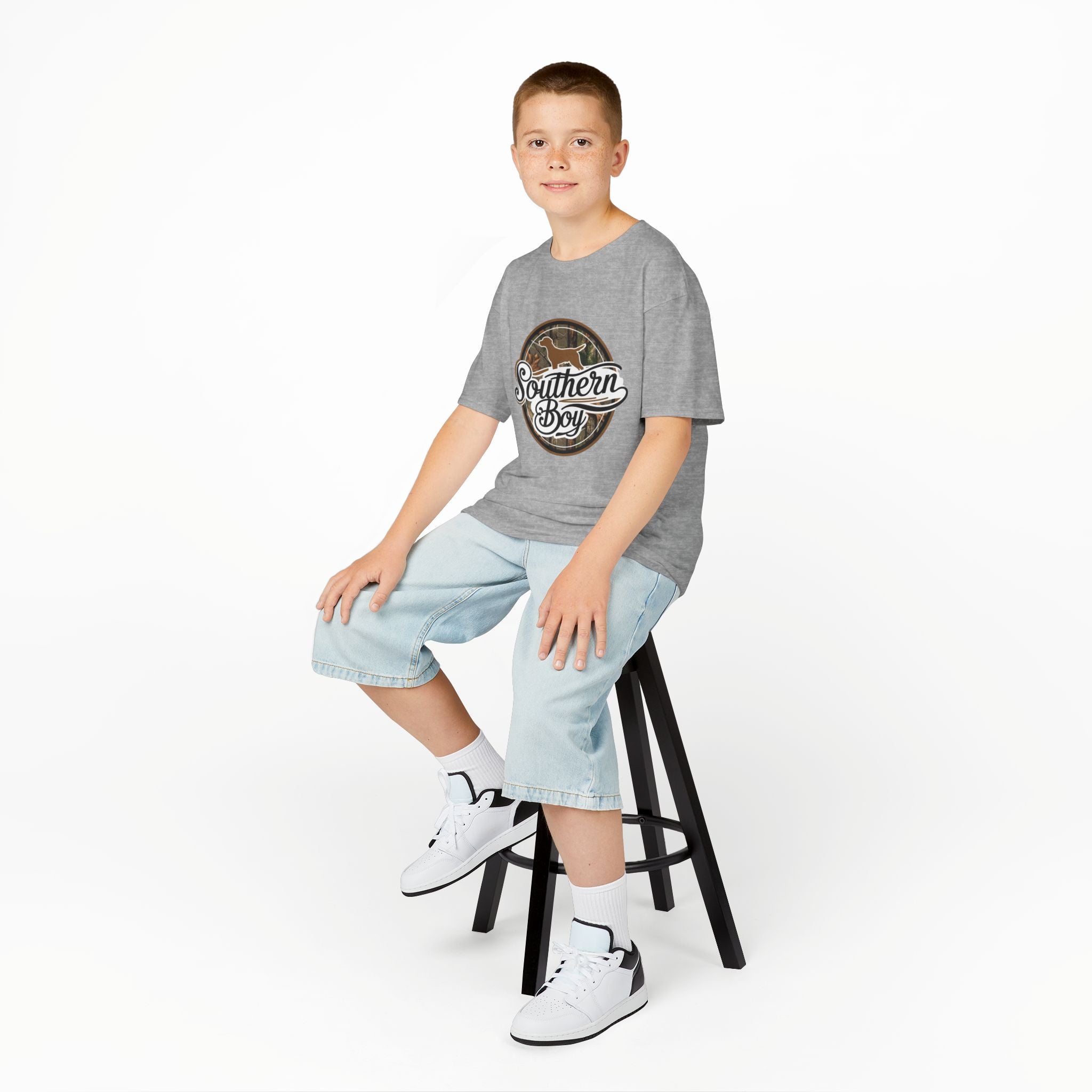 Kids "Southern Boy" Graphic Tee — Rustic Camouflage Horse Design