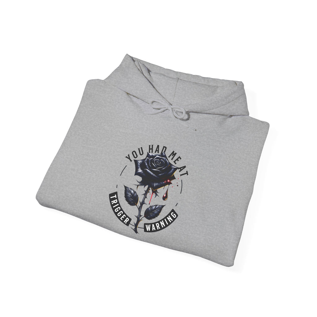 Rose Skull Hoodie - 'You Had Me at Bloody Hello' Gothic Floral Graphic Hoodie