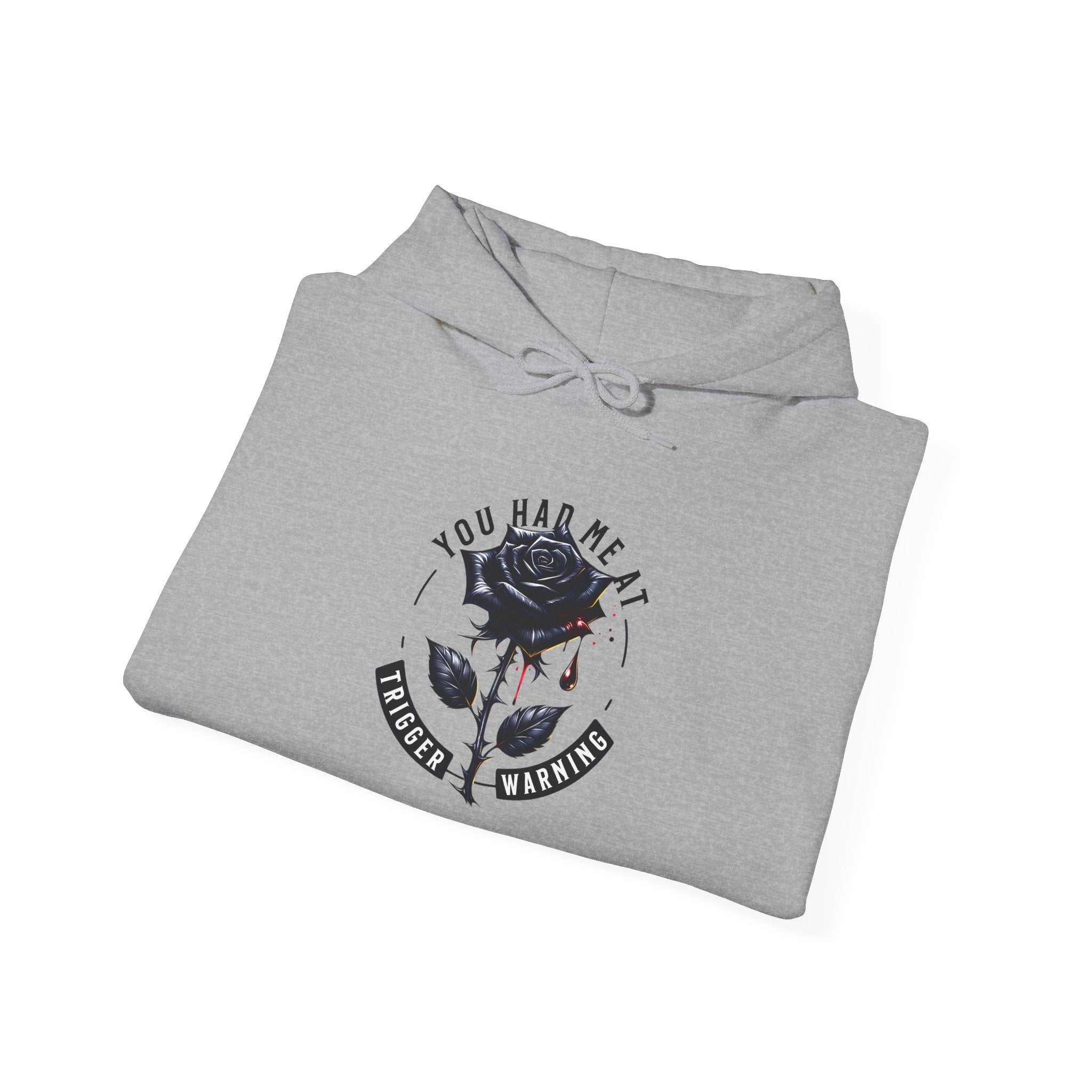 Rose Skull Hoodie - 'You Had Me at Bloody Hello' Gothic Floral Graphic Hoodie