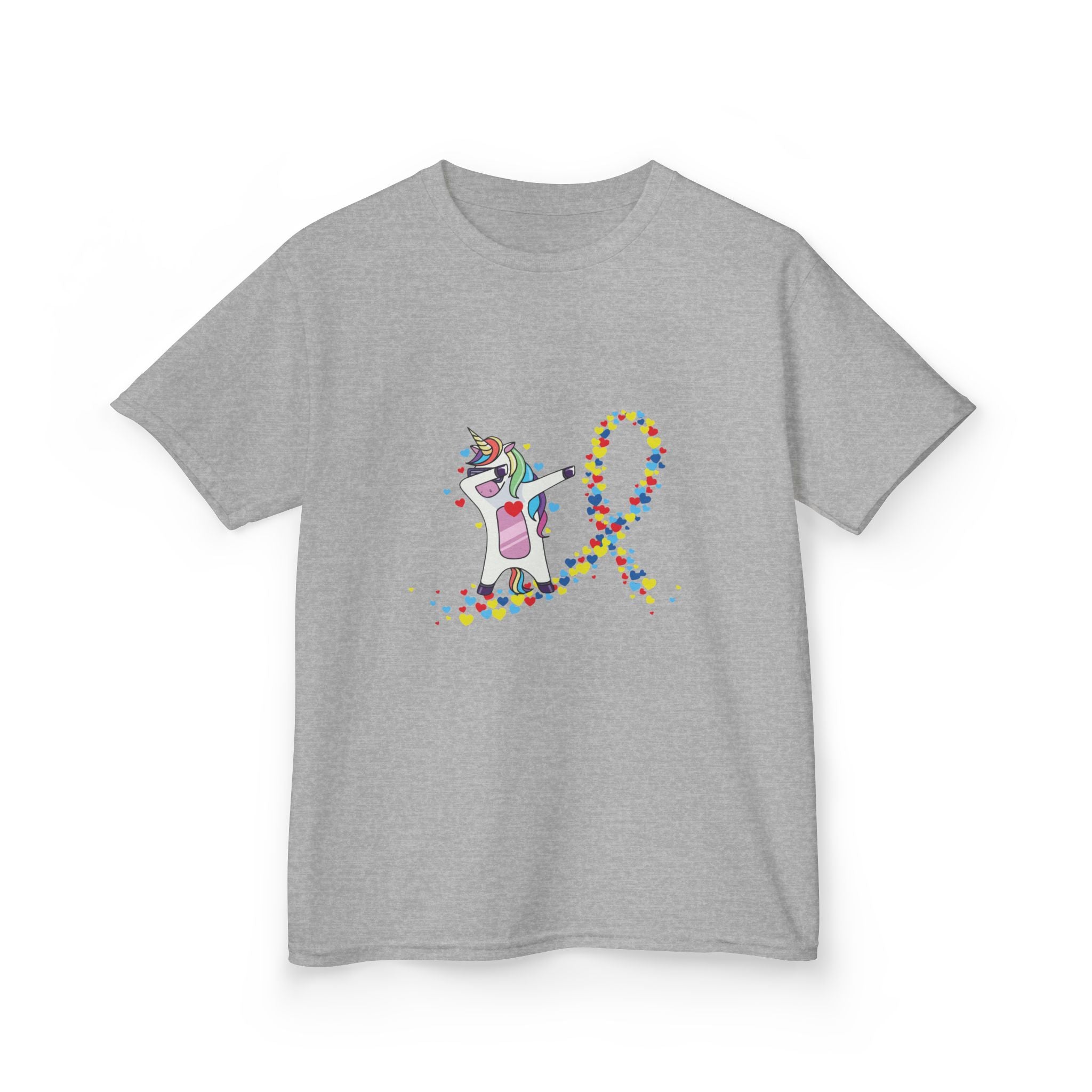 Kids Tee — Cute Unicorn Pouring Rainbow Confetti (Kids)