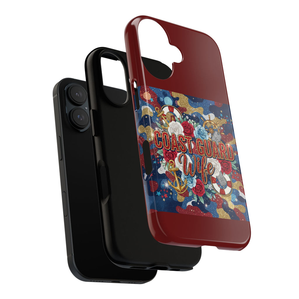 Coast Guard Wife Tough Phone Case — Patriotic Anchor & Lifebuoy Design