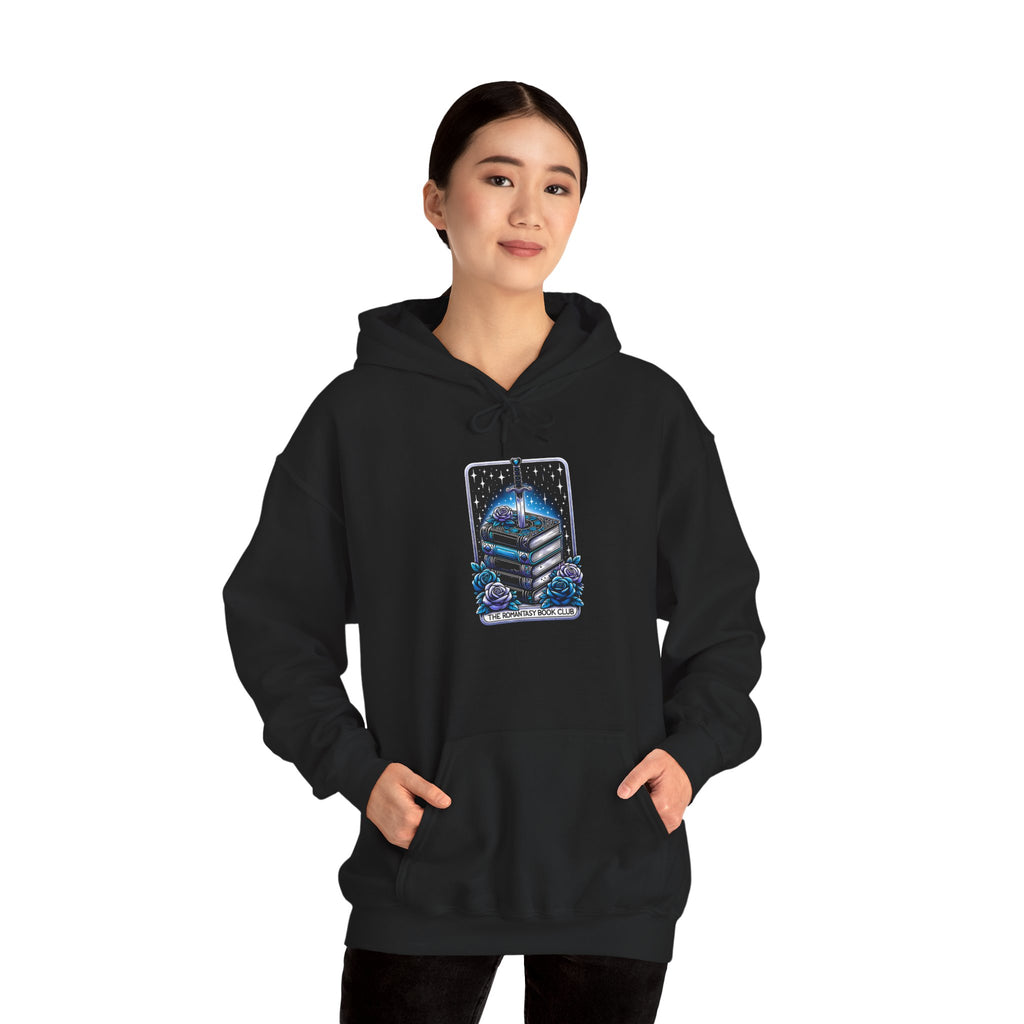 Celestial Books Hoodie — 'Read Between the Stars' Night Sky Book Lover Sweatshirt