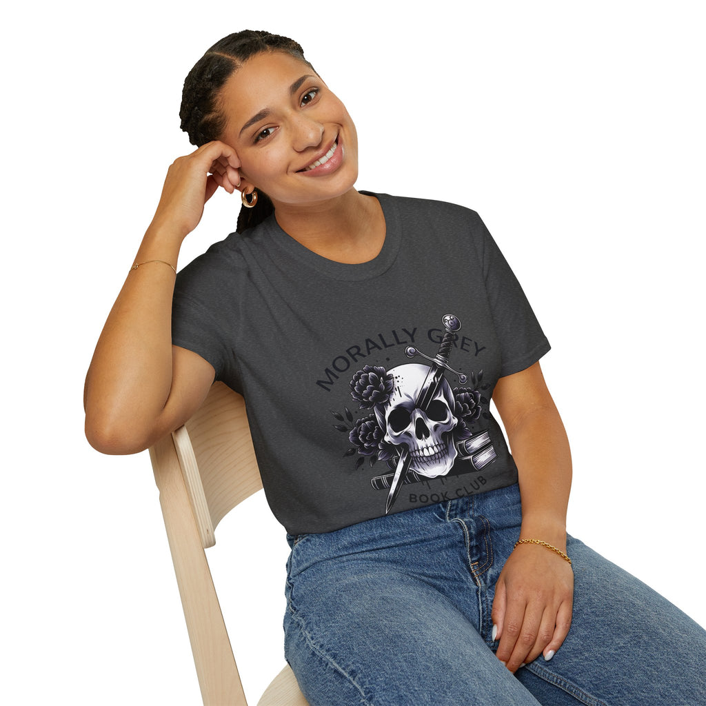 Morally Grey Book Club T-Shirt — Skull, Dagger & Roses Literary Tee