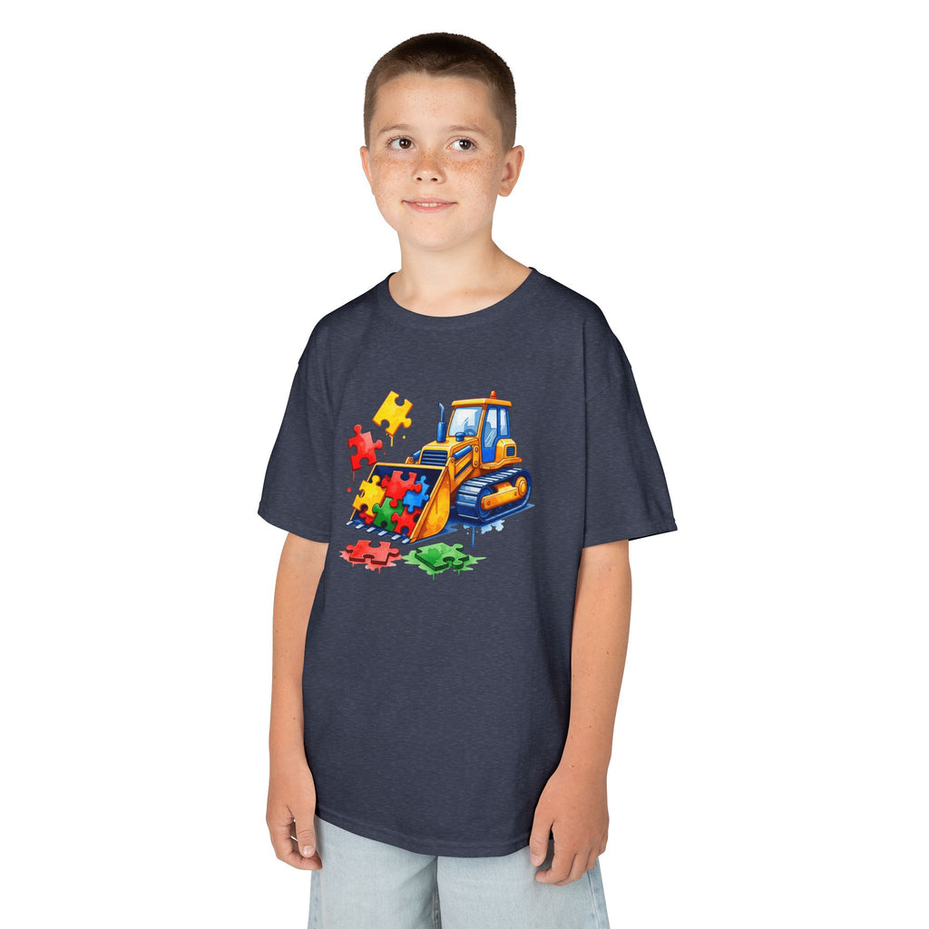 Kids Bulldozer Puzzle Tee — Construction Truck Shirt for Toddlers